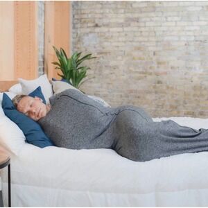 Hug Sleep Hooded Sleep Pod Cocoon Blanket Gray Large Sensory Compression EUC